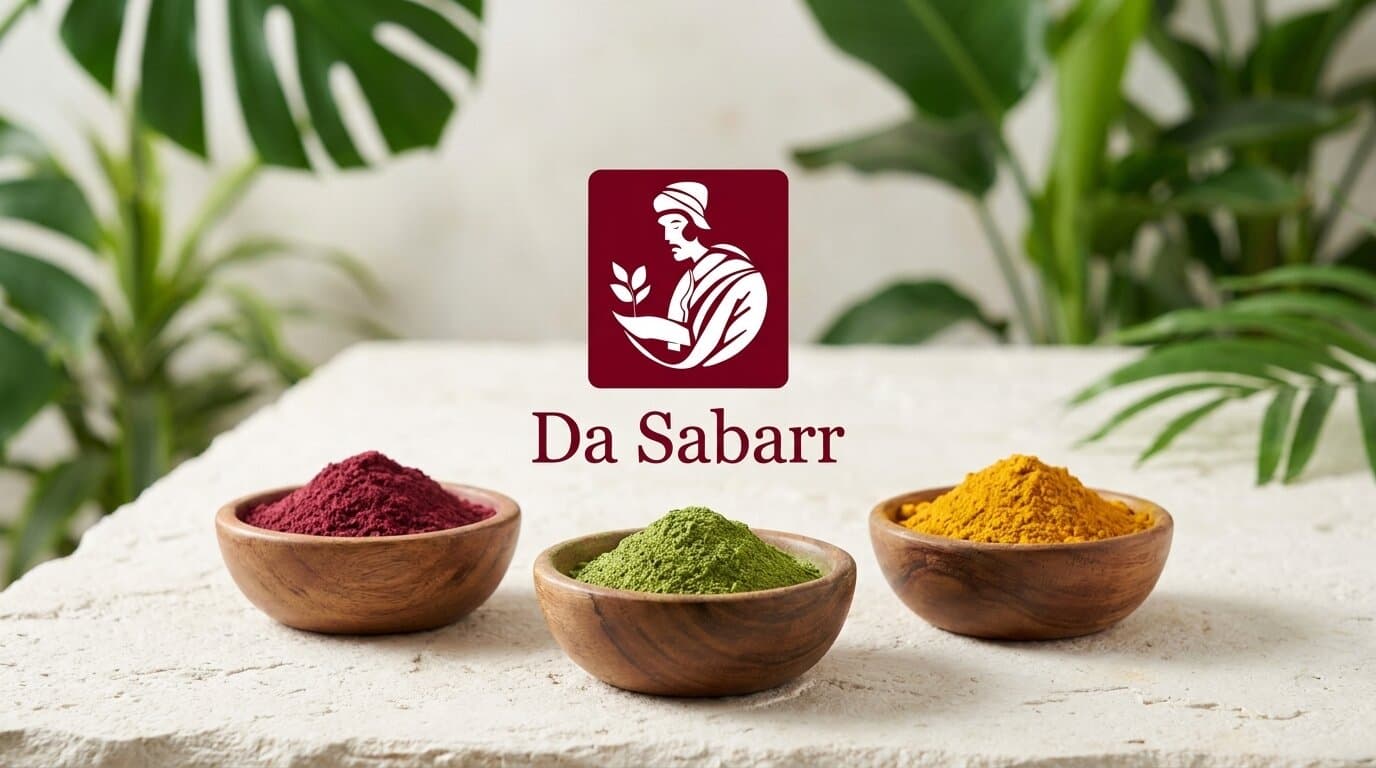 Da Sabarr organic superfood powders arrangement